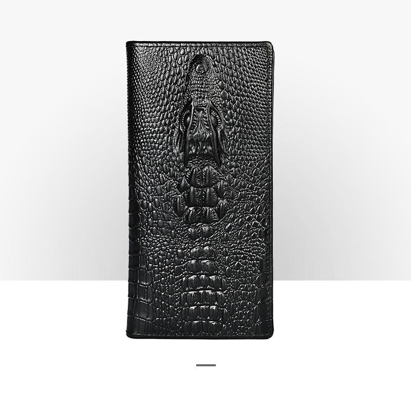 Portafoglio Lungo in Vera Pelle di Alta Qualità Portacarte Stile Drago 3D 2026 Portafoglio Lungo Pieghevole di Alta Moda per Uomo Regalo Maschile Portafogli