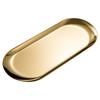 Nordic Korean Style Stainless Steel Oval Tray for Desserts, Jewelry, Towels - Small Gold Plate