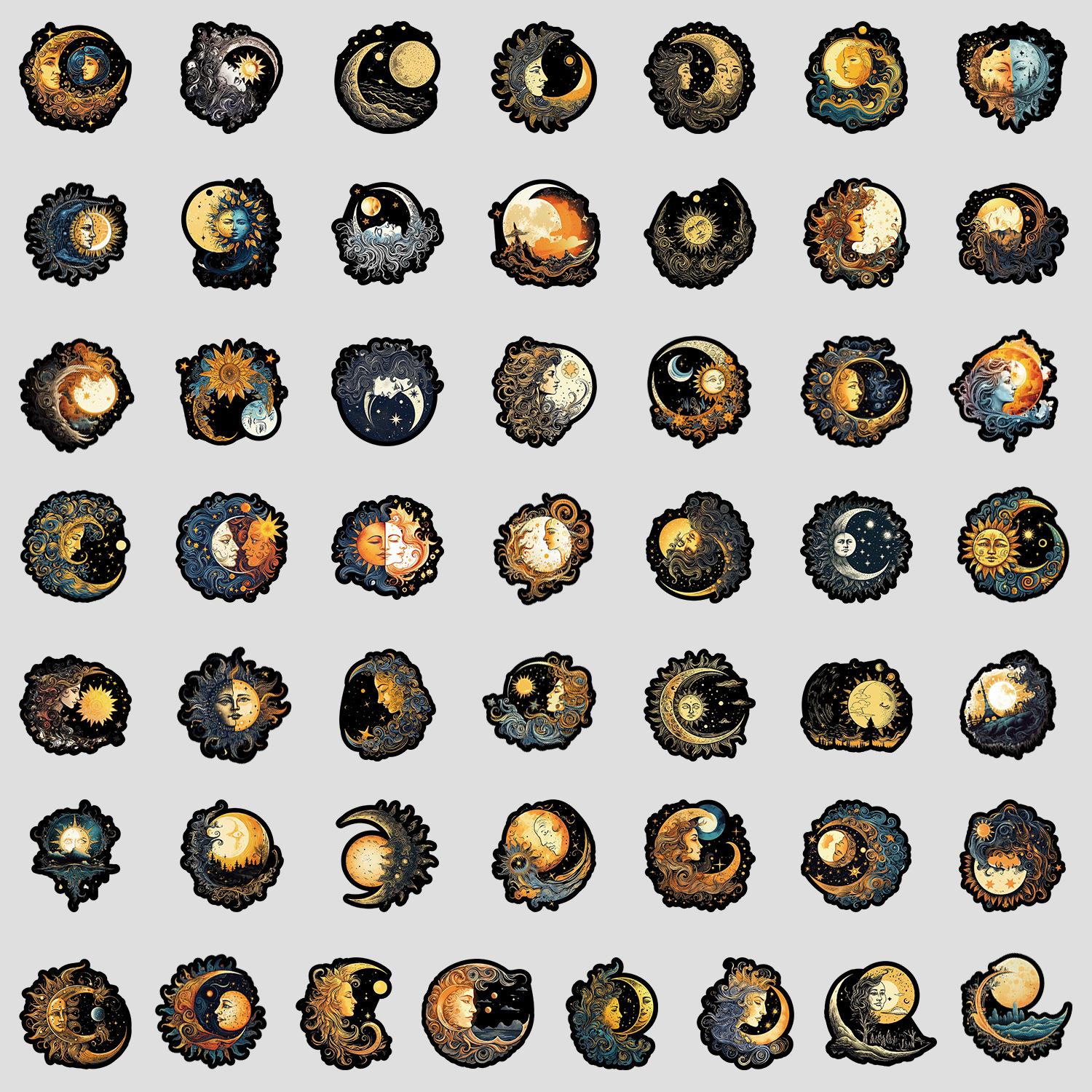 

50 Фотографий Серии Богини Солнца и Луны Граффити Наклейки Набор для Водного Стакана Чемодана Водонепроницаемые Декоративные Наклейки Креативные Наклейки