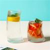 Crescent Shaped Wine Glass Striped Glass Cup Ins Style Cocktail Glass Soda Water Beverage Cups Iced Latte Mug Drinking Glasses