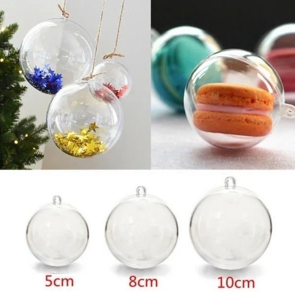 5 pezzi Palla Trasparente Pendente Albero di Natale Decorazione da Appendere Natalizia Porta Regalo Caramelle Coriandoli Decorazione Festa Matrimonio