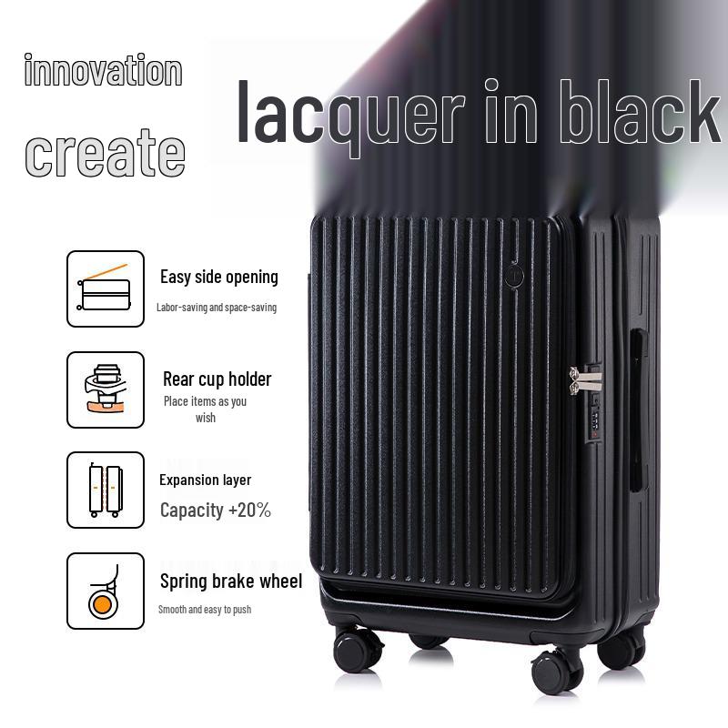 20-Inch Expandable Side-Opening Trolley Suitcase for Men & Women - Multifunctional Travel Carry-On