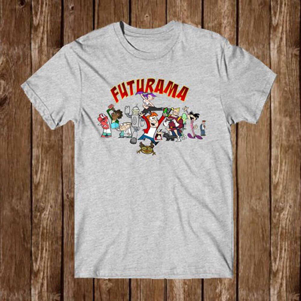 

Мужская серая футболка с принтом Futurama Размеры S-5XL Унисекс футболка XXL