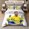 Custom Bedding Set Cristiano Ronaldo Pattern, Print Name Text 1 Duvet Cover Plus 2 Pillowcases Home Textile