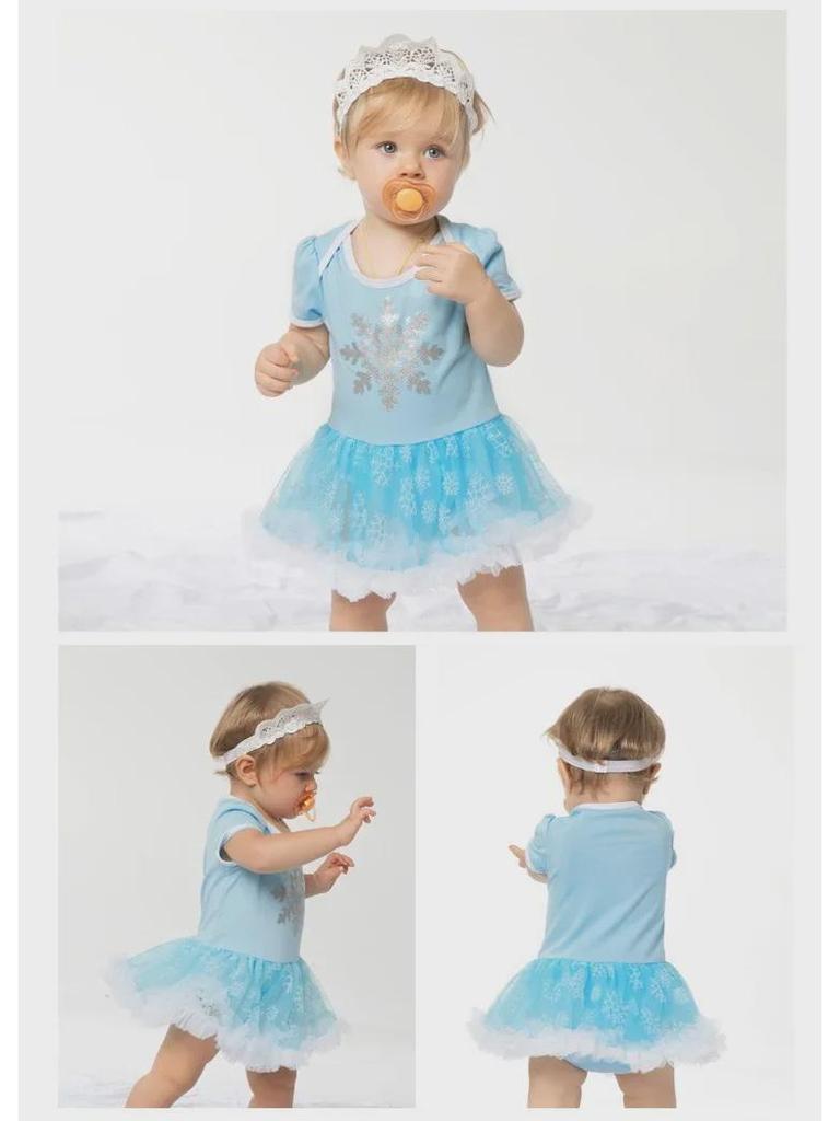 New Summer '02 Baby Frozen Two-Piece Dress: Short-Sleeved Top with Wings and Skirt