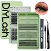 Large Capacity DIY Eyelash Extension Set: Natural Thick D Curl Segmented Self-Grafting Single Cluster Blossom Lashes
