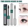 Qic Mascara 4d Waterproof Slender Thick Make-up Two Brush Heads In One