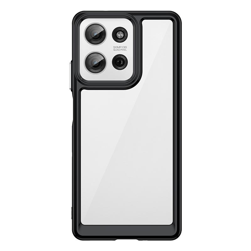 Для чехла Moto G75 Motorola Moto G75 Capas Противоударный Бронированный Бампер Задняя Прозрачный Цвет Прозрачный Для Fundas Moto G75 G 75 For Moto G75 чёрный