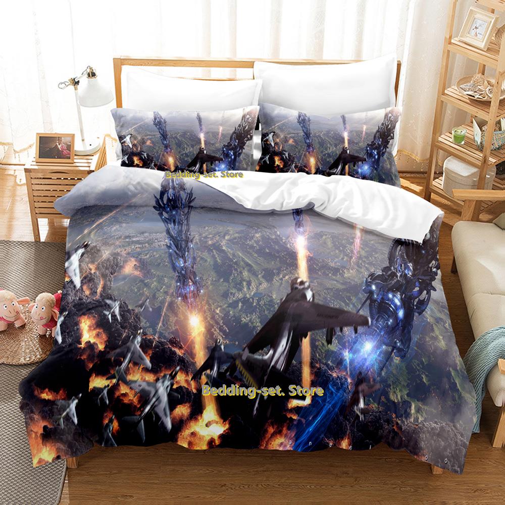 Comforter Cool Sci Fi Battle Bedding Set Single Twin Full Queen King Size Bed Set Adult Kid Bedroom Three-Piece Suits Aircraft Tank C