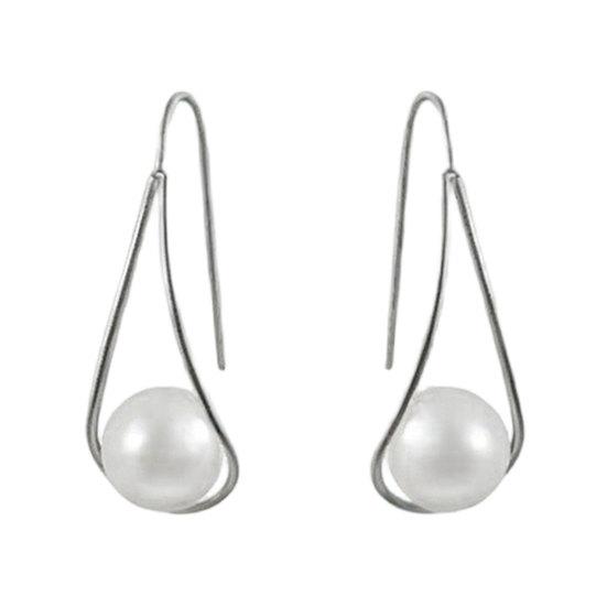 1 Pair Lightweight Faux Pearl Dangle Earrings for Women Teardrop Faux