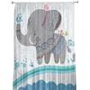 Elephant Big Stupid Bird Heart Gray Blue Sheer Curtains for Living Room Bedroom Decoration Window Voiles Morning Tulle Curtain