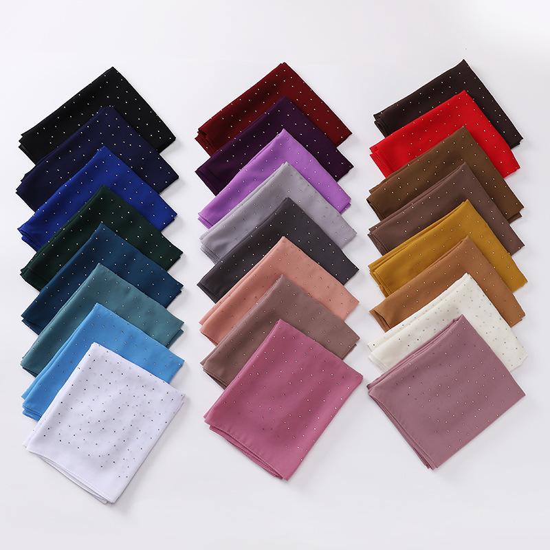 New Malaysia-Indonesia Pearl Chiffon Gypsy Hot Diamond Headscarf, Spring and Summer Long Ladies Hijab Scarf
