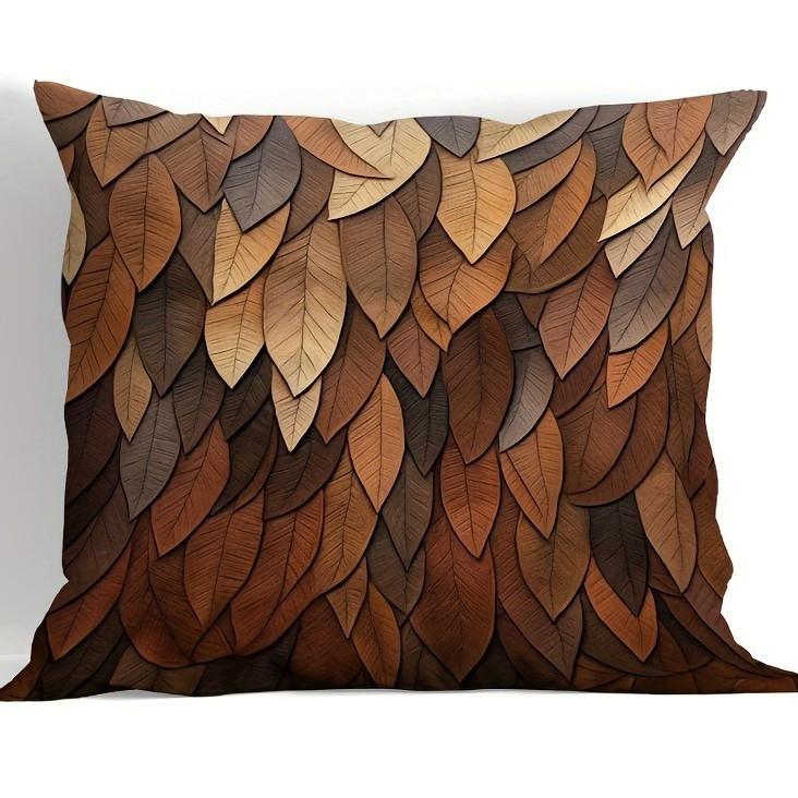 

Новая наволочка с имитацией гравировки, с рельефным рисунком коричневого листа, для дома, гостиной, дивана 45 * 45Cm