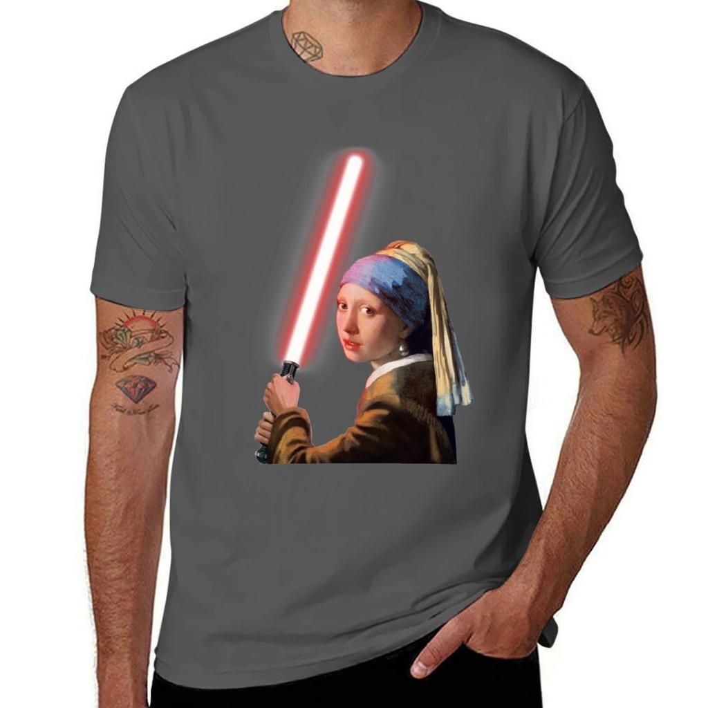 The Girl With The Lightsaber Tshirt Christmas Casual Short Sleeve Top Tshirt