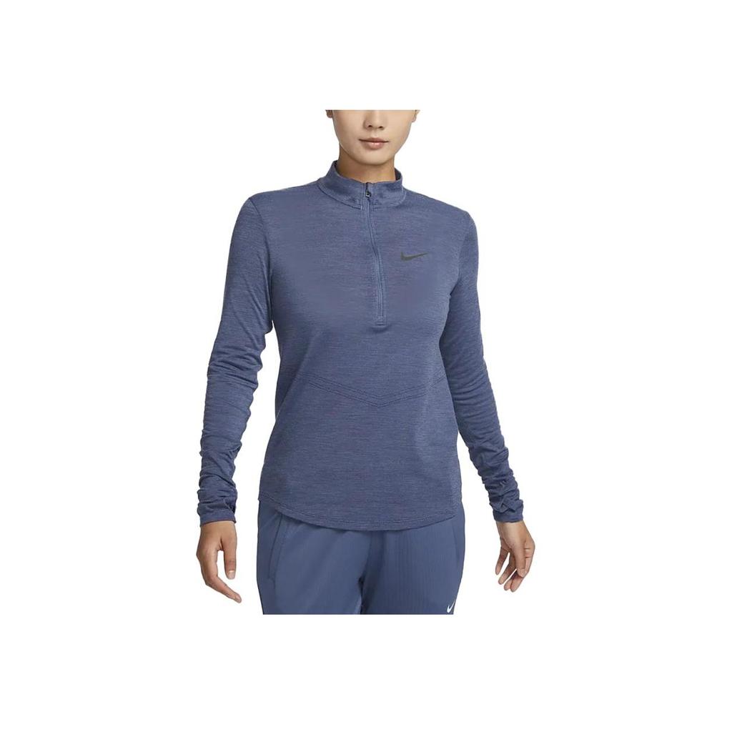 Nike Dri-Fit Swift Solid Stand Collar Half-Zip Quick-Dry Long Sleeve T-Shirt Women Tops Phenomenal-Blue FB4439-491