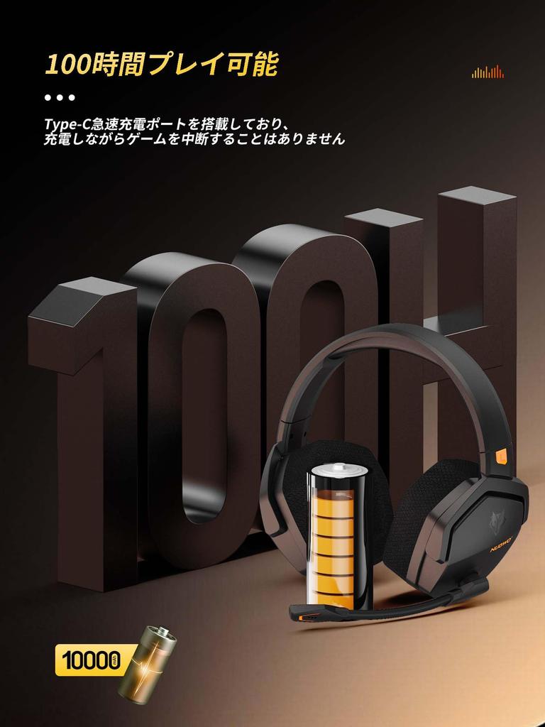 NUBWO Wireless Gaming Headset with Mic and Mute 100 Hours of Continuous USB Low Latency FPS Gaming Headset for and PS5 Function, Use, 2.4G