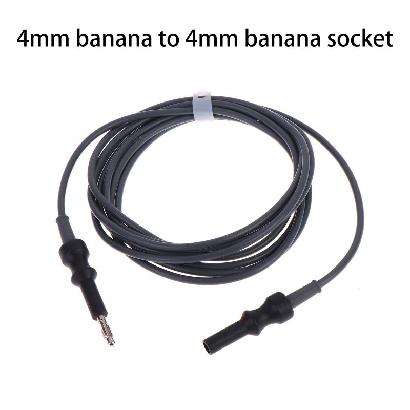 Reusable Monopolar Connecting Cable 4mm Banana To 4mm Banana Socket Silicone Cable Nylon Fiber Connector