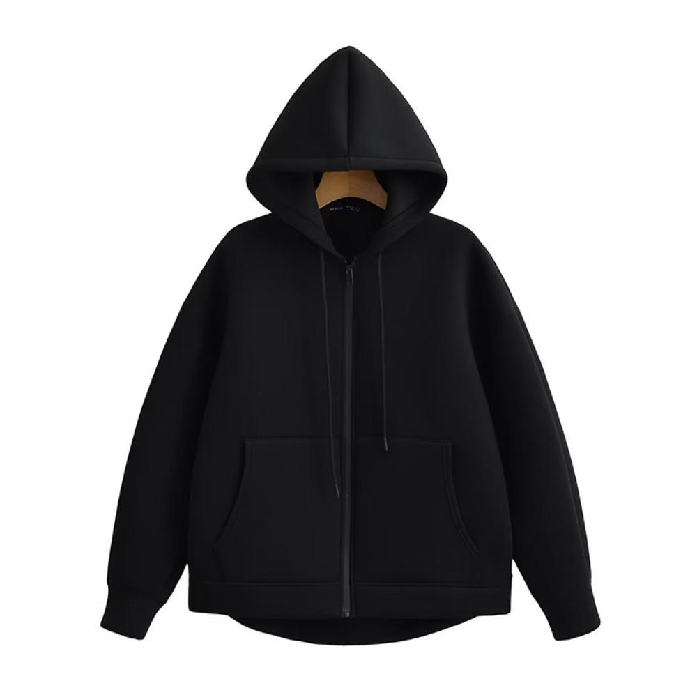 202 European and American Winter Retro Sweater Zipper Sweatshirt Fashion Long Sleeve Street Parka Women Outside