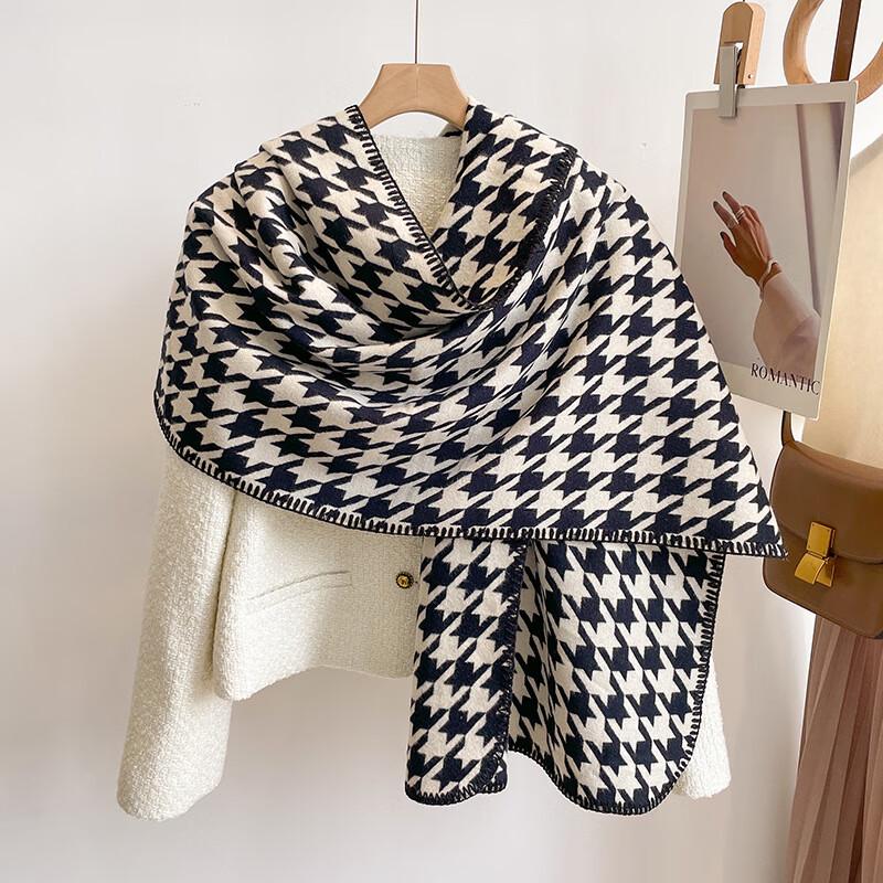 Женский двусторонний шарф из искусственного кашемира в гусиную лапку от Liangsu