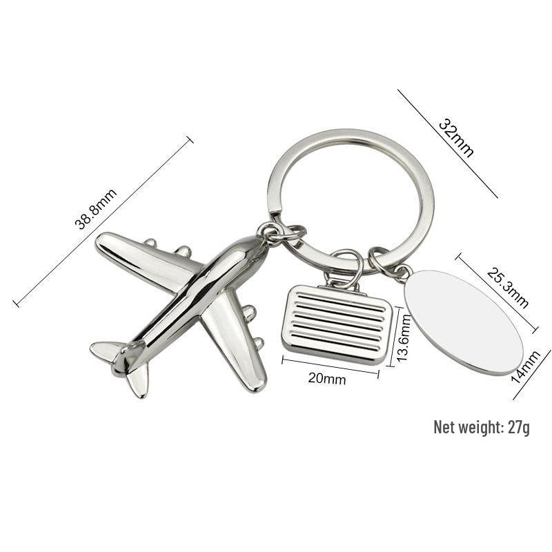 Creative Metal Airplane Keychain - Miniature Engine Pendant & Aviation Gift