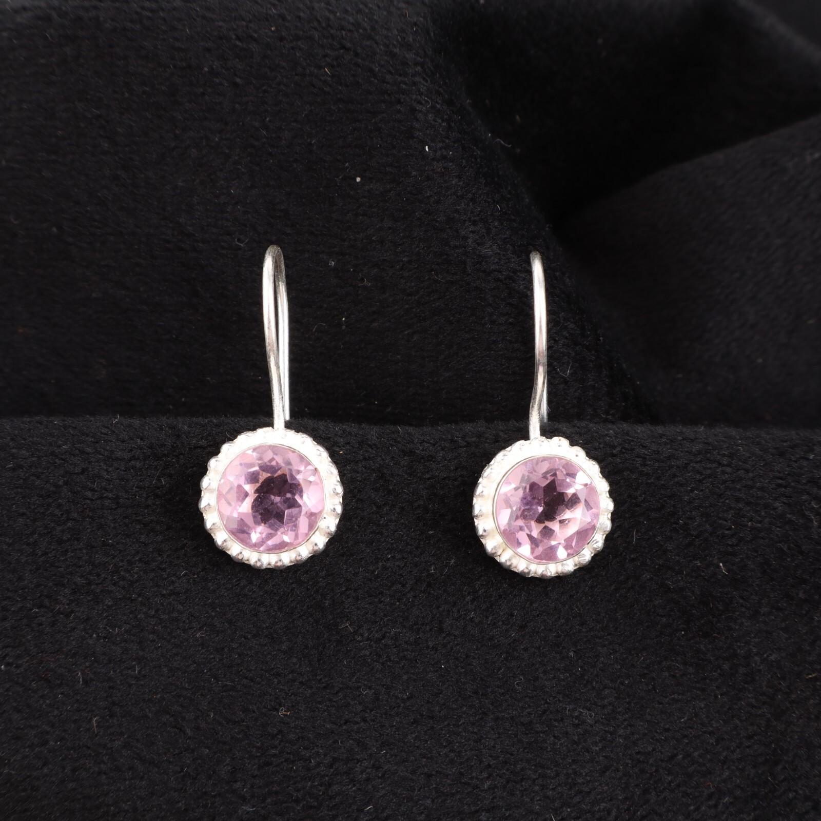 

Морганит Драгоценный камень 925 Стерлинговое серебро Ювелирные изделия Ручной работы Серьги 0.93 Для подарка EE-177-14