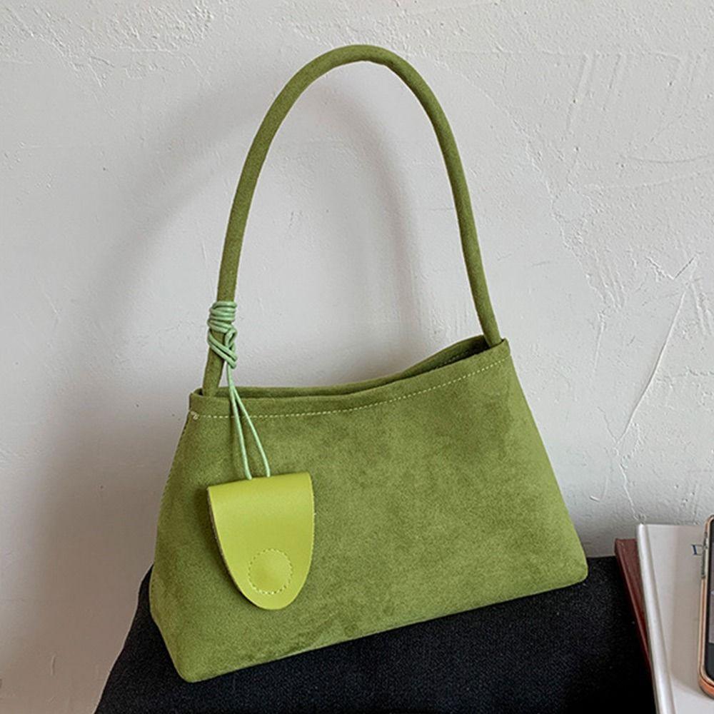Trendy Multicolor Shoulder Bag PU Frosted Underarm Bag Comfortable Handle Large Capacity Tote Bag Commutting