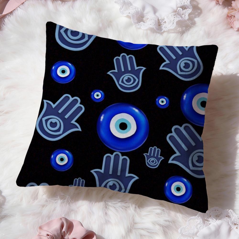 Art Evil Eye Symbol Cushion Cover Premium Comfort Reversible Pillow Cove -Two in One Design for Any Room & Car Interior
