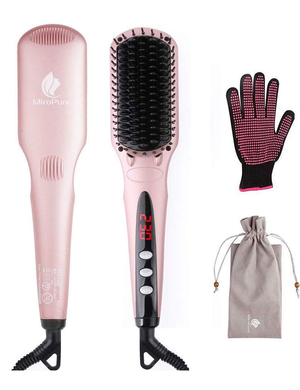 

MiroPure Double Negative Ion Straight Brush Iron Fire Prevention Temperature Lock Function Anti-Static Rapid Heating