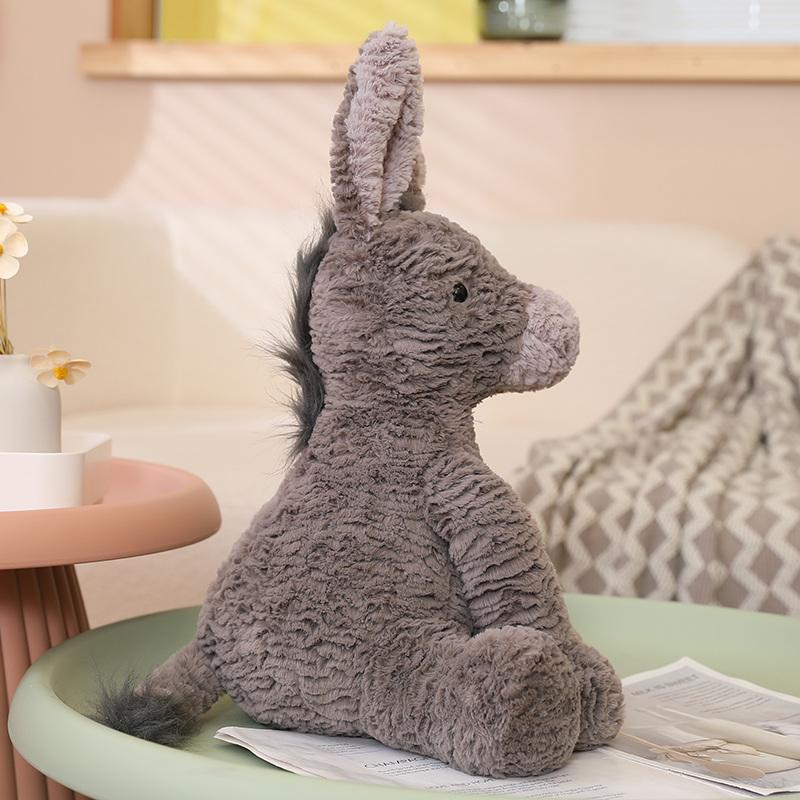 1 pezzo 23CM Peluche Asinello Carino Giocattoli Adorabili Bambole Peluche Asinello Grigio Animali Morbidi Ripieni per Bambino Neonato Compleanno Decorazione Stanza Regali