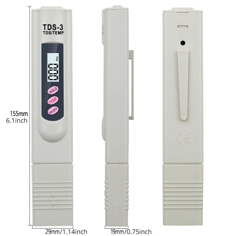 1/3 Pcs Portable LCD Digital TDS Water Quality Tester Water Testing Pen Filter Meter Measuring Tools Accessory for Aquarium Pool