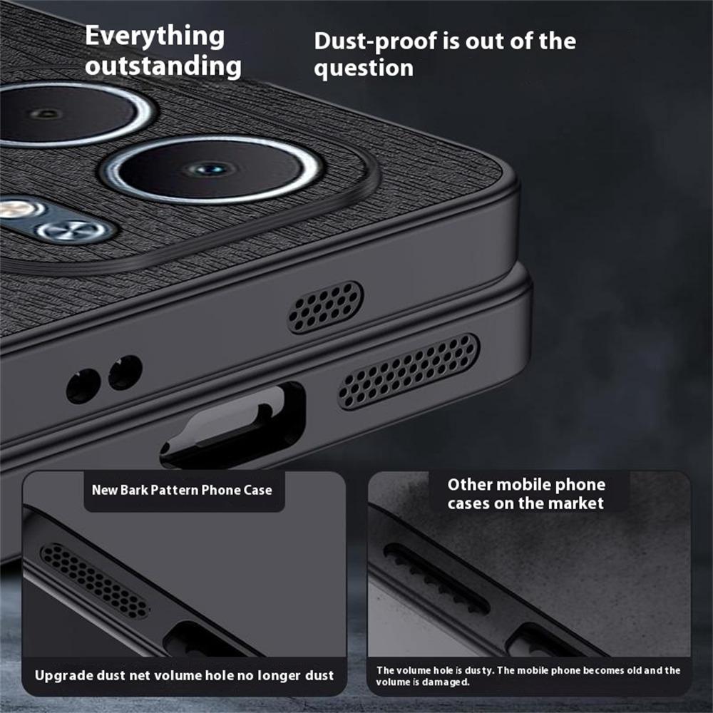 For Oppo A5x 4G/5G Case Wood Texture PU Leather Coated PC TPU Phone Cover