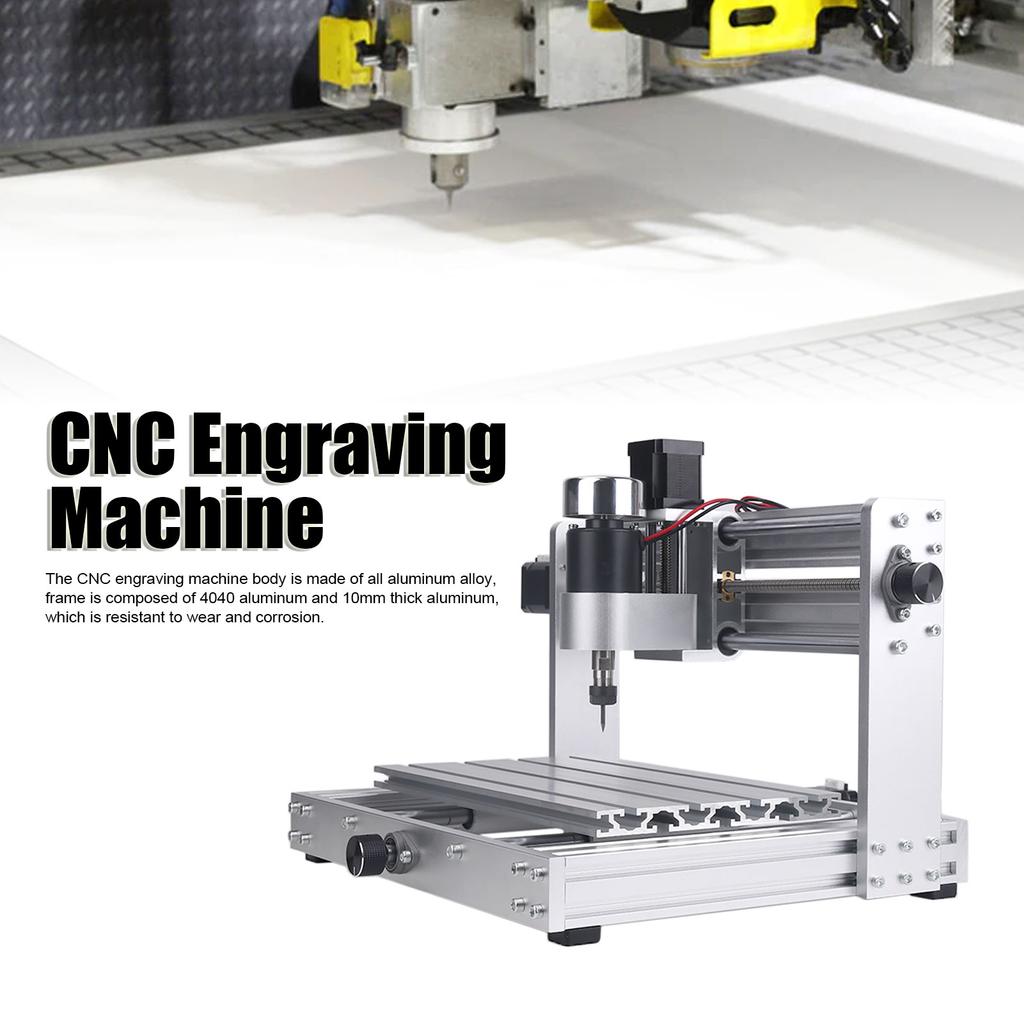 CNC Engraving Machine Small 3 Axes Cutting Machine Aluminum Alloy CNC Router Set 100‑240V EU Plug