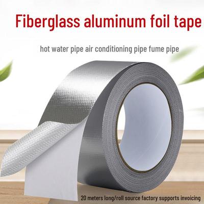Fiberglass Aluminum Foil Tape - 0.15mm Thick, Flame Retardant, Heat-Resistant, Waterproof, Tear-Resistant, Insulating.