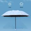 Compact Black Vinyl Folding Umbrella for Female Students - Sun & Rain Protection, Small Fresh Style.
