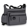 Multi-Zipper Pocket Men Shoulder Crossbody Bag with Bottler Holder Large Space Casual Messenger Bag for Outdoor Daily Use