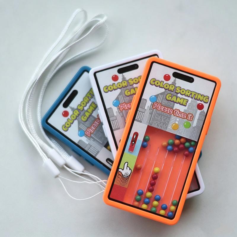 Color Sorting Colored Beans Game Console, Safe Non-Toxic Fine Motor Skill Training Toy for Toddlers Travel Portable Use