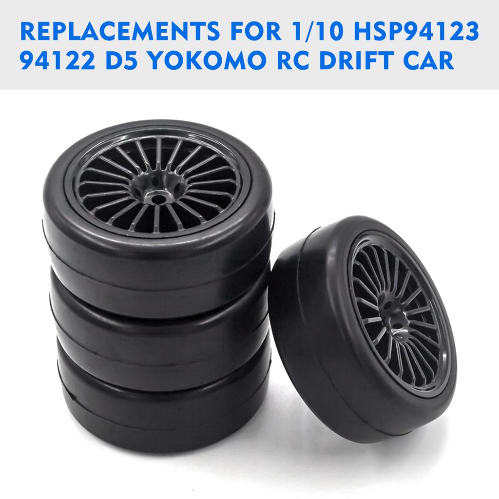 RC Drift Tires RC Racing Car Tires 4pcs Replacements for 1/10 94123 94122 D5 RC Drift Car