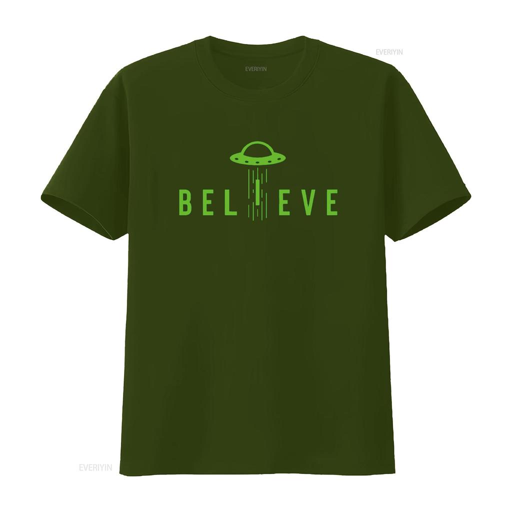 Alien Lover S Kids UFO Abduction Believe T Shirt Vintage Washed Streetwear Top For Everyday Wear Slightly Homme Soft