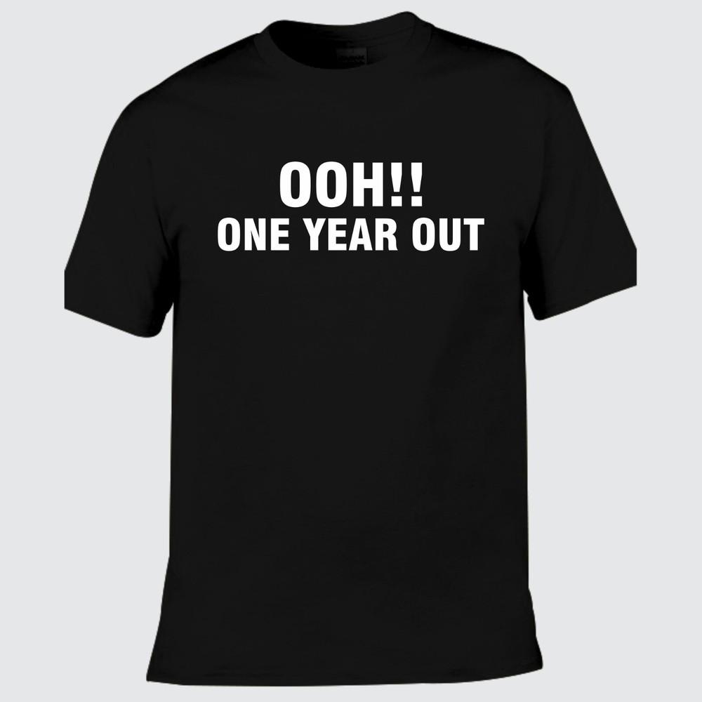 One Year Out Printed New Year T Shirt Unisex Adults Christmas Gift Cotton Top Unisex T-Shirt L
