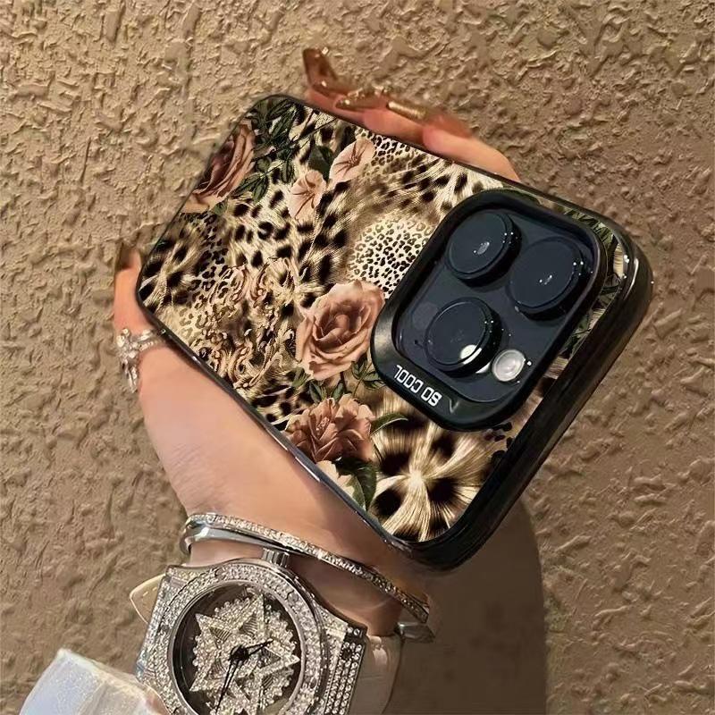 Leopard Print Floral Case for iPhone 15 Pro Max/14 Pro/13/17 Pro