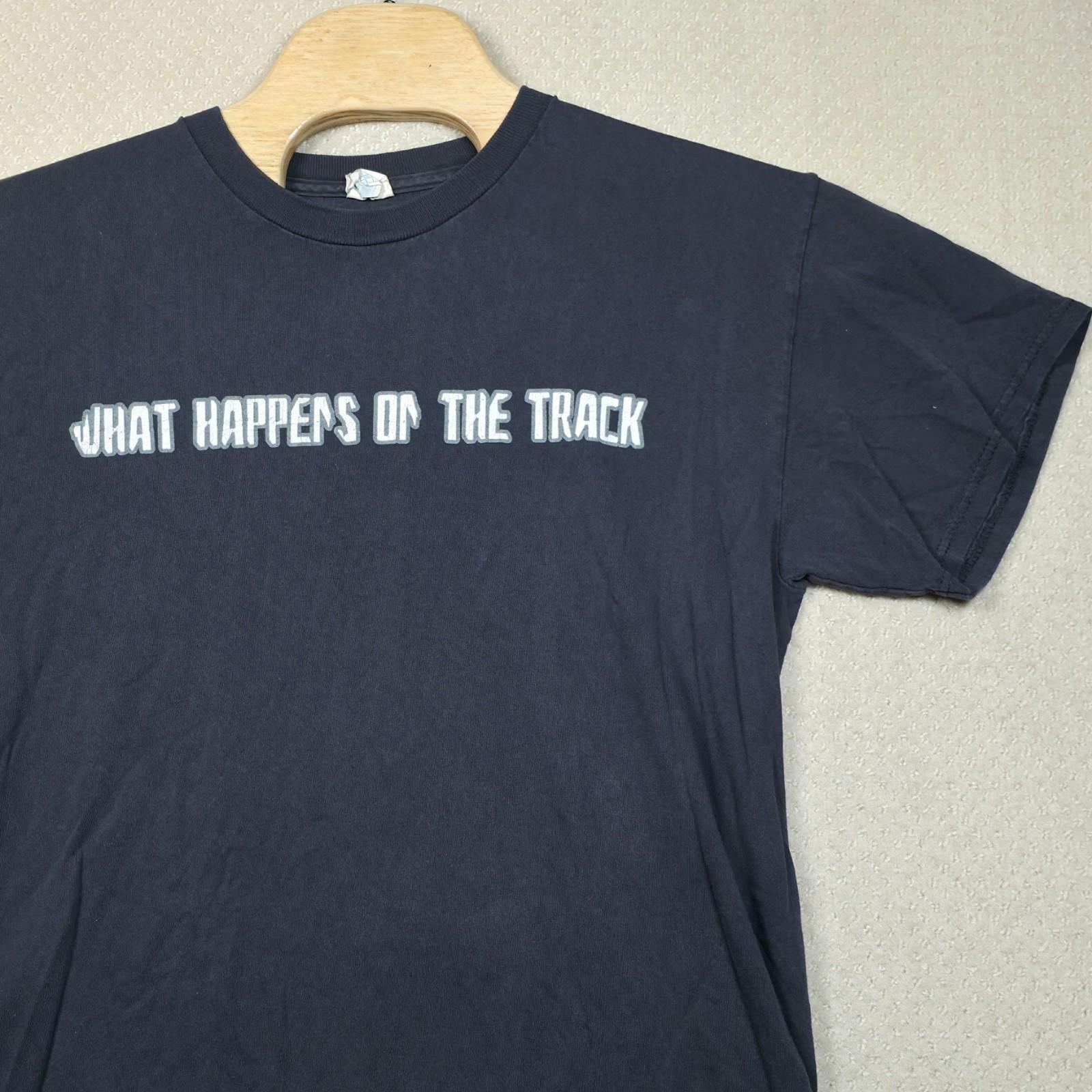 Vintage Y2K NASCAR T-Shirt Men s Large Faded Black Racing Slogan Graphic Tee Unisex T-Shirt S