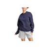 Adidas Solid Color Loose Casual Fleece Sweater Men Sweater Blue Purple IS1600
