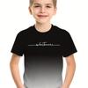 Kinderbekleidung Jungen T-Shirt Kurzarm Kinder T-Shirt 3D Buchstaben Print Lässig Rundhals Kinder Sommerkleidung Jungen Kleidung Oberteile
