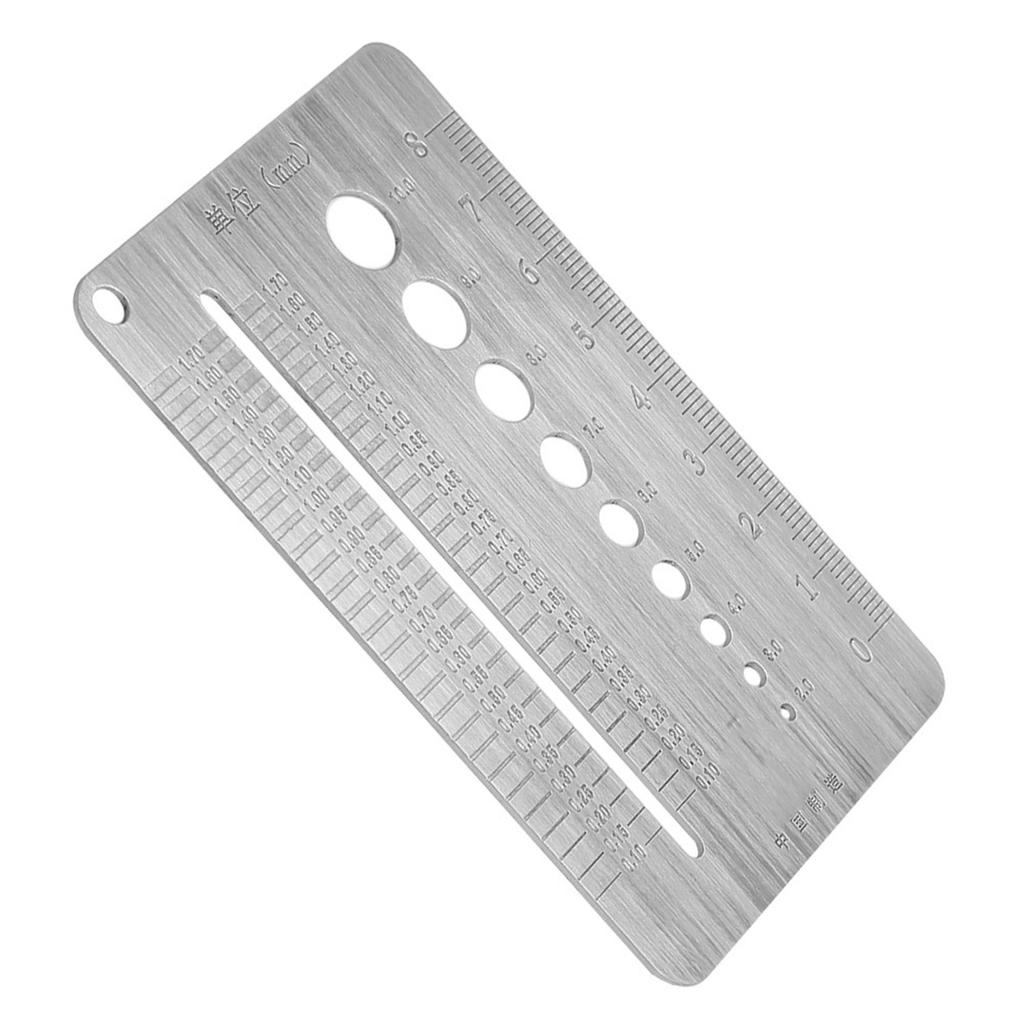 210mm Stainless Steel Screw Gauge Plate Bolt Diameter Measuring Ruler Tool