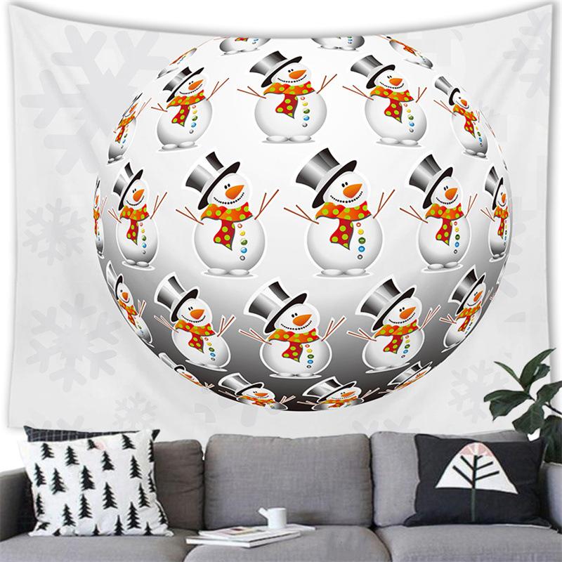Christmas Bell Tapestry Snowman Merry Christmas Wall Hanging Living Room Bedroom Background Cloth Beautiful