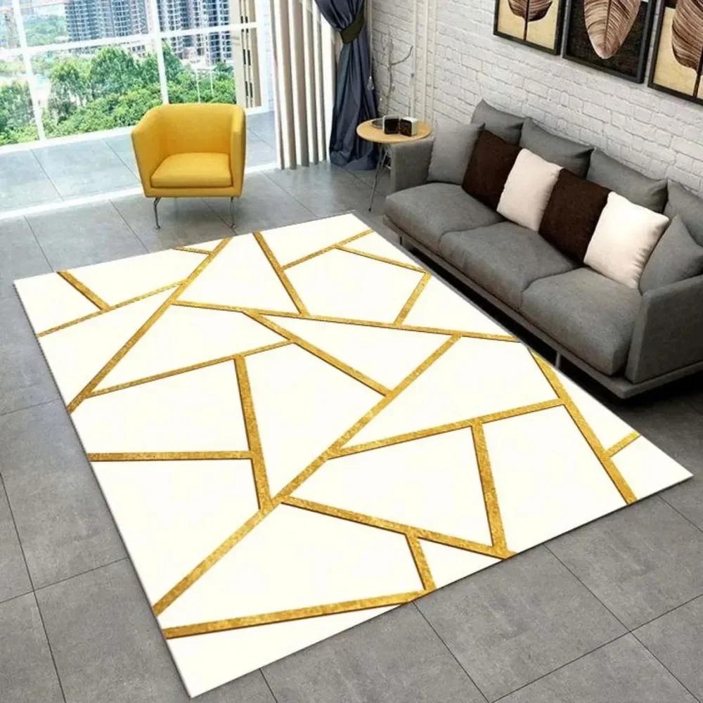 Modern Geometric Line Area Rug Non-Slip Carpet for Living Room Bedroom Rug Washable Floor Mat for Bathroom Kitchen Doormat