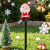 Weather Resistant Landscape Lighting Christmas Solar Stake Lights, Santa Snowman Tree Figurine Lawn Powered Yard Gifts Waterproof Warm LED Lights