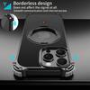 For iPhone 14 Pro Max Case PC+Metal Boardless Phone Back Cover with Kickstand