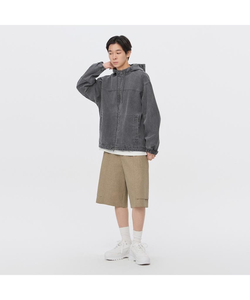 Customellow [Essentials] Gray Denim Hood Blouson C9Uam26381Gyd