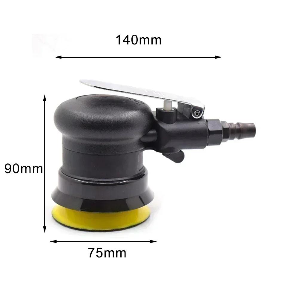 3" Pneumatic Orbital Sander, 12000 RPM Pneumatic Orbital Sander For Automotive Wood Sanding And Polishing Tool Accessories